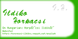 ildiko horpacsi business card